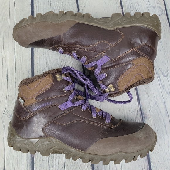 MERRELL | leather lace-up high top hiking outdoor boots - Picture 2 of 12